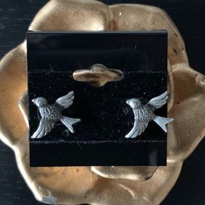 Silver Swallow Bird Earring